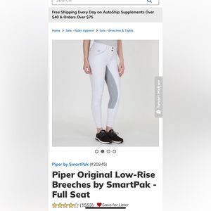 Piper Low rise full seat breeches by Smartpak navy and light grey